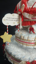 Load image into Gallery viewer, Tiered Diaper cake with Pram Topper