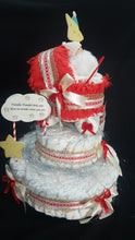 Load image into Gallery viewer, Tiered Diaper cake with Pram Topper
