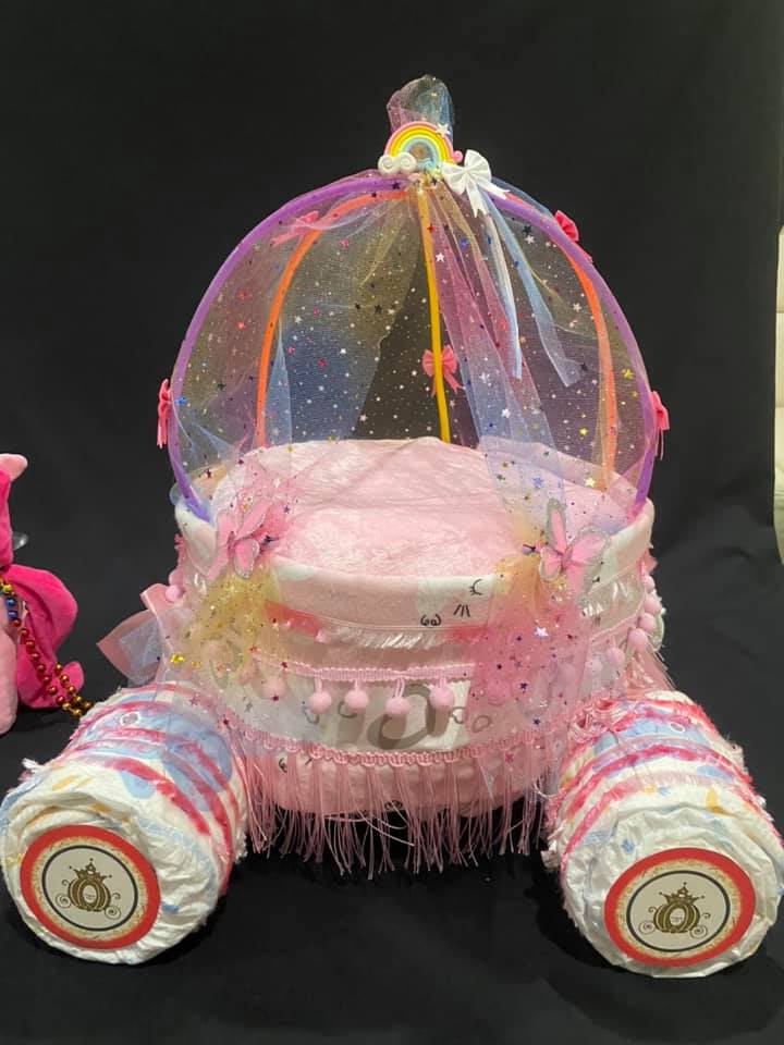 baby carriage diaper cake instructions with pictures Cinderella's carriage with My little Pony – HiWish Gifts